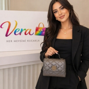 Vera Luxe Kapitone Mini Gri Çanta